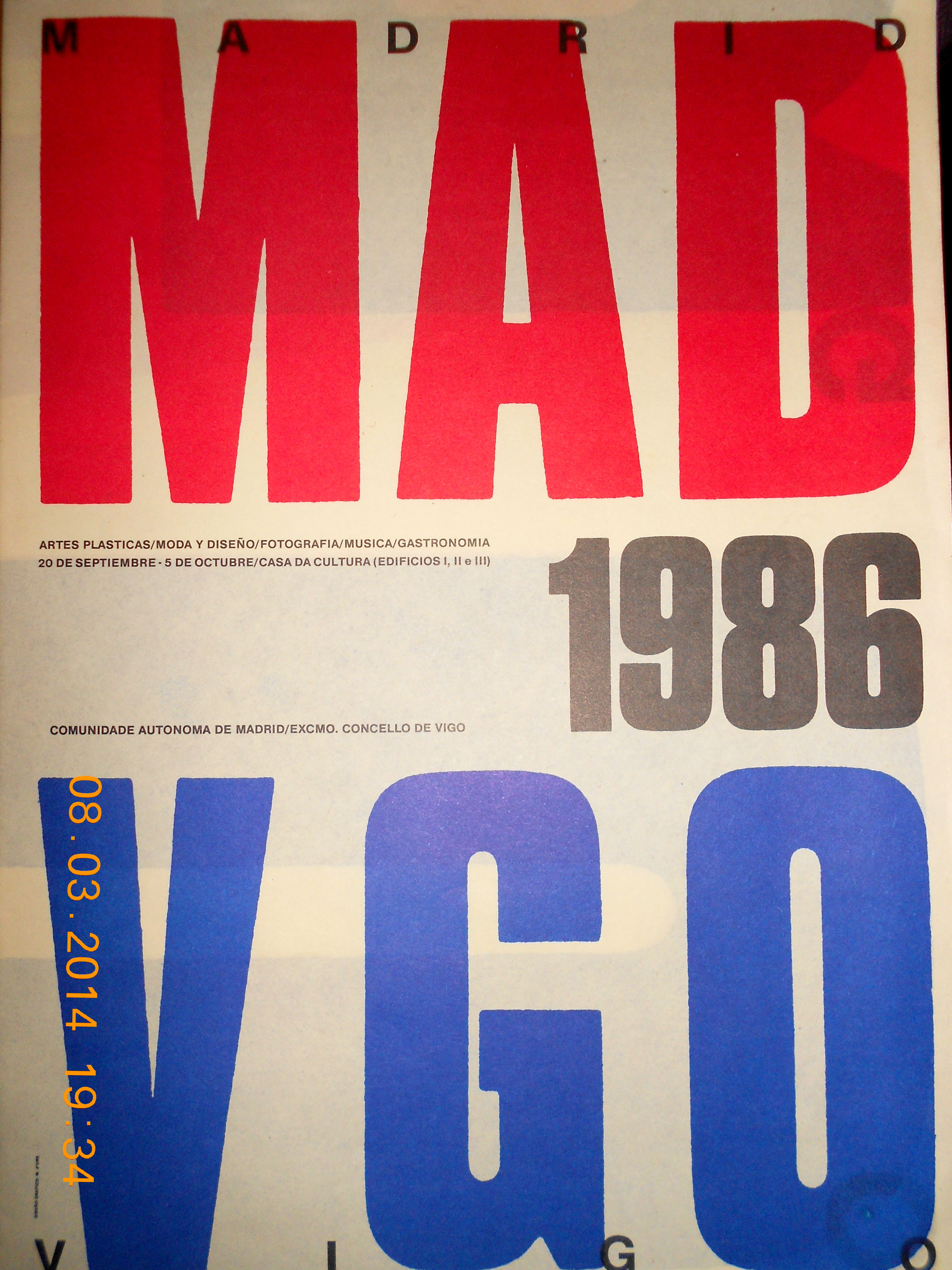 Cartel programa Madrid Vigo 1986
