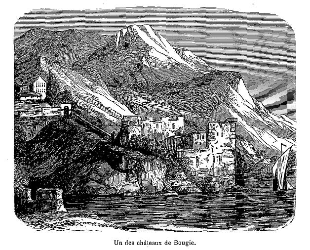 Grabado del siglo XIX Bougie (Algerie)