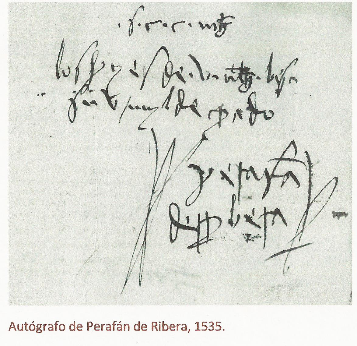 autógrafo Perafán de Ribera-1535