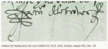 FIRMA DE FRANCISCO DE LOS COBOS-1523