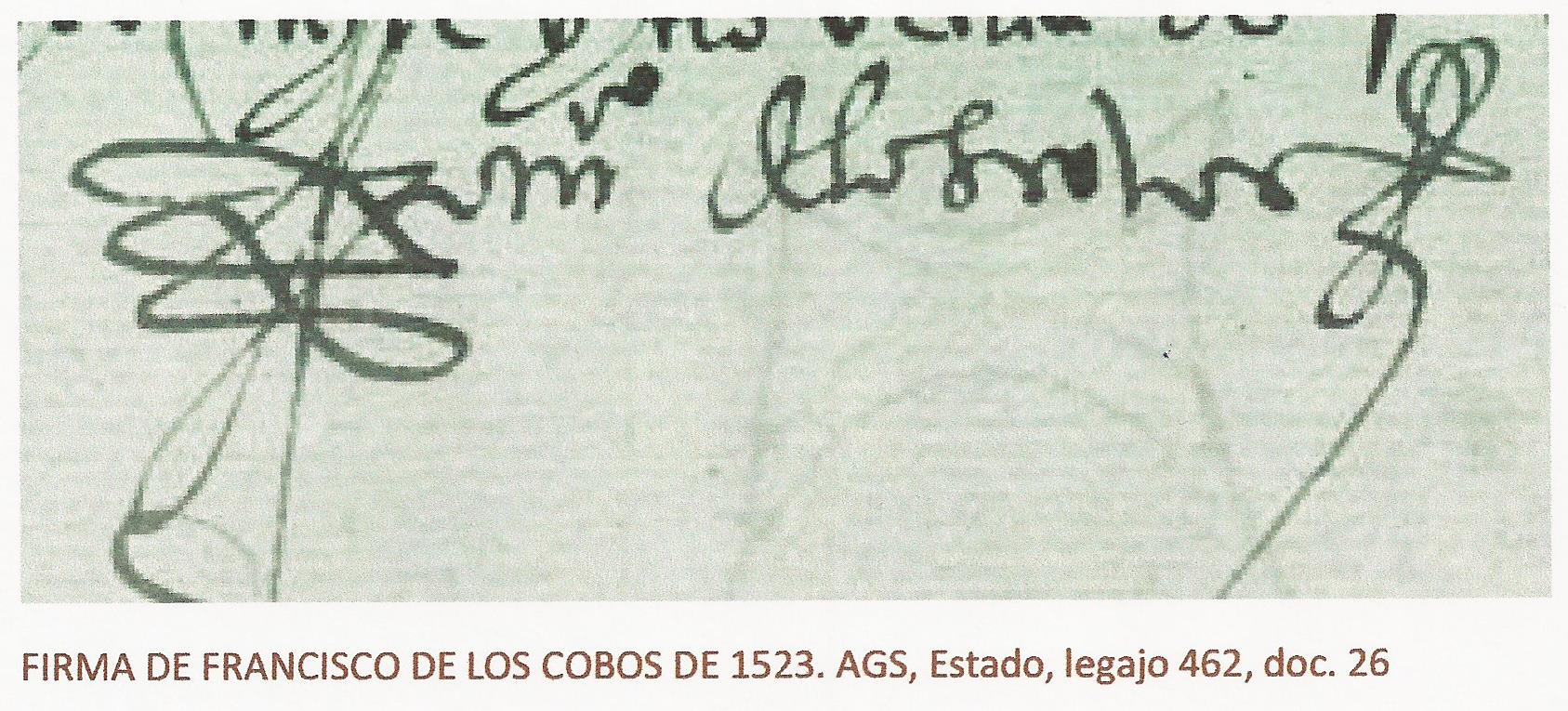 firma Francisco de los Cobos de 1523