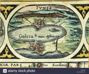 tunez-y-la-goleta-grabado-en-color-del-libro-le-theatre-du-monde-o-nouvel-atlas-1645-p9h1b7