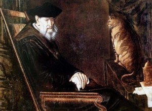 Retrato Andrea Doria con su gato Dragut