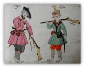 II.22.08 - Mosqueteros persas. (Engelbert Kaempfer, 1683).
