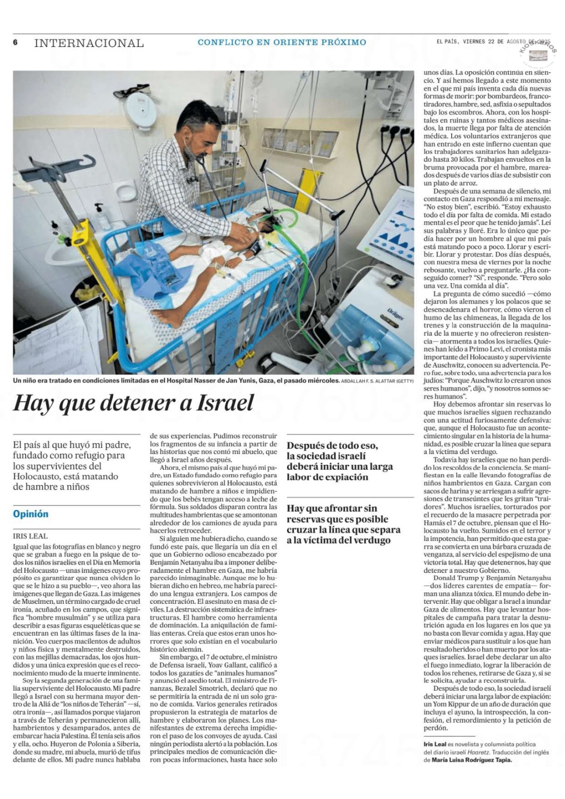 2025-08-22-EL PAIS-Iris Leal-Hay que detener a Israel