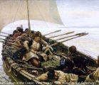 Stenka Razin en el Mar Caspio. Vasili Súrikov, 1906. Museo de San Petesburgo.