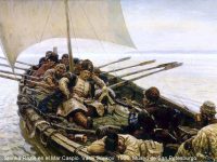 Stenka Razin en el Mar Caspio. Vasili Súrikov, 1906. Museo de San Petesburgo.