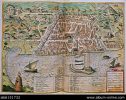 GEORG BRAUN 1541-1622 / FRANS HOGENBERG. CIVITATES ORBIS TERRARUM - REPRESENTACION DE LA CIUDAD DE ARGEL - GRABADO - SIGLO XVI.