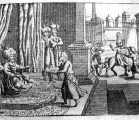 II.22.33 - Abbas I ordena la muerte de su hijo Safi Mirza - Persia (grabado de 1694)