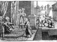 II.22.33 - Abbas I ordena la muerte de su hijo Safi Mirza - Persia (grabado de 1694)