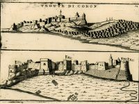 Coronelli, Repubblica..., dos vistas de Corón