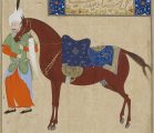 II.22.35 - Caballo y mozo de cuadra. Miniatura de Ustad Haydar Ali. Principios del s. XVI. Persia safávida.