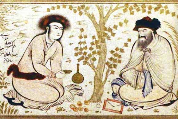 Joven príncipe y derviche. Circa 1650. Archivo Riza i-Abbasi. Metropolitan Museum