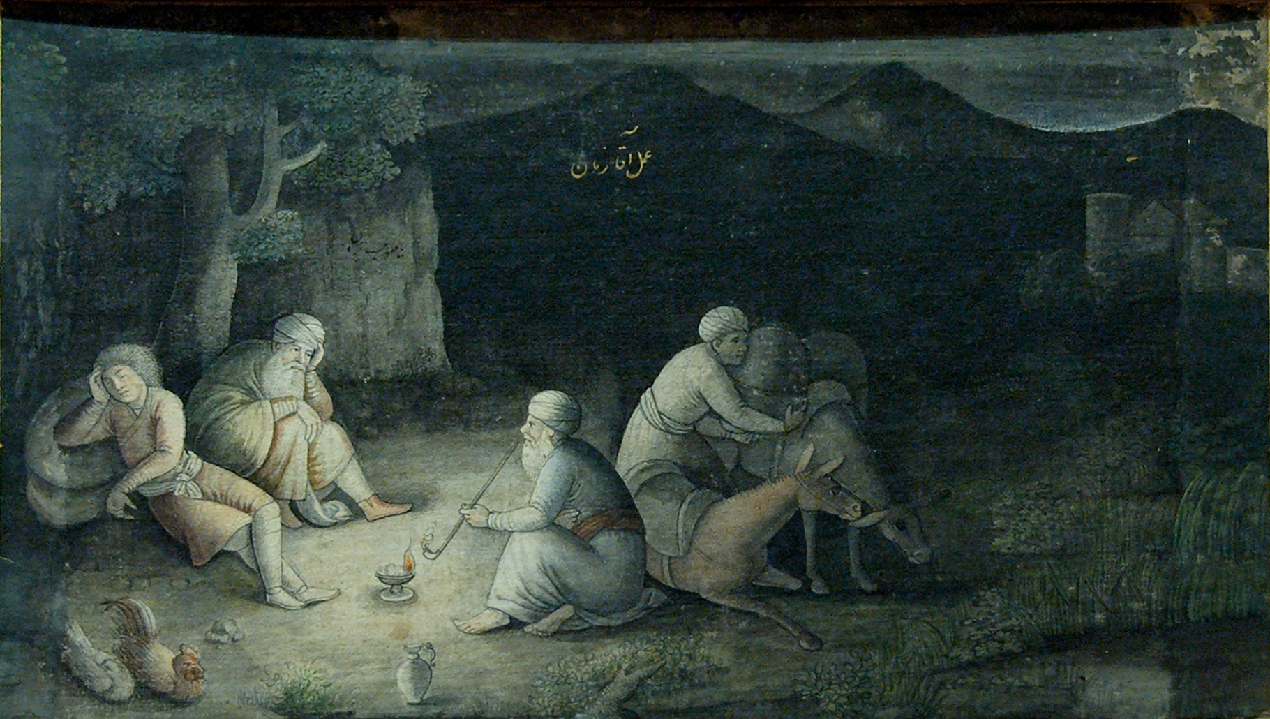 II.22.40 - "Un alto durante la noche" - Mohammad Zaman, c. 1660-1665