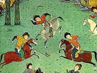 II.22.44 - El juego del Chogan. Miniatura persa de Tabriz-S. XVI