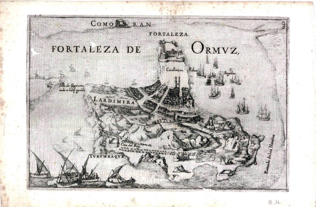 II.24.06 - Fortaleza de Ormuz. Litografía del s. XVII_Library of Congress. EE.UU.